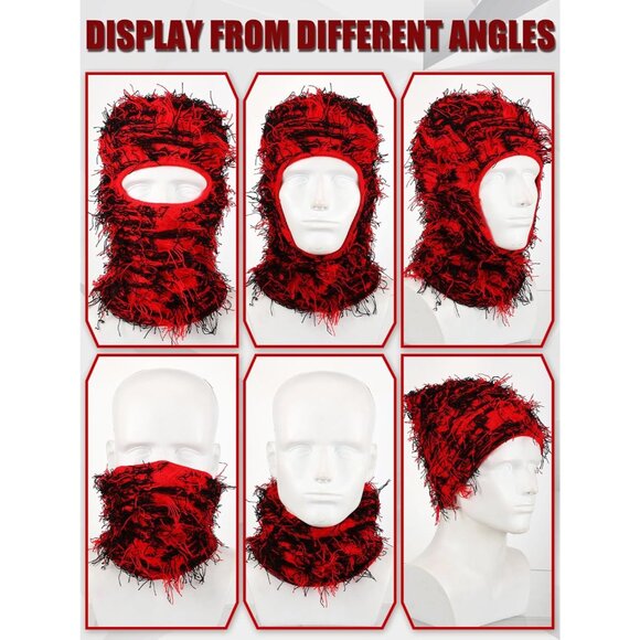 9 Pcs Knitted Balaclavas Winter Ski Masks Full Face Neck Warmers Men Women - Picture 5 of 6